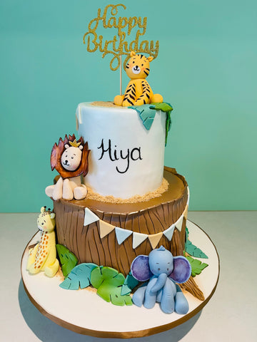 HIYA JUNGLE ANIMALS BIRTHDAY CAKE