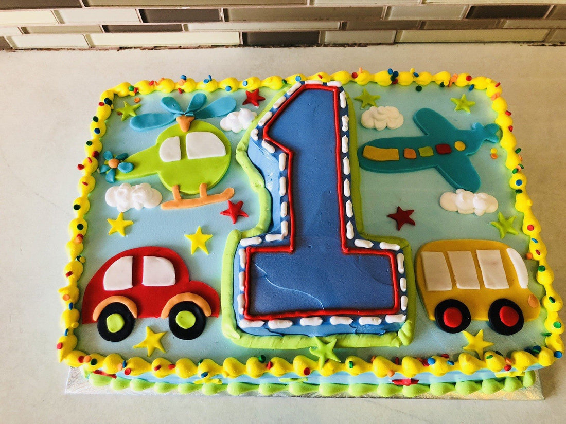 All aboard 1st birthday cake