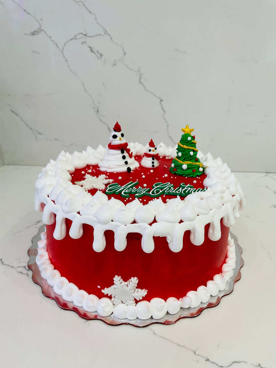 Cream Snowman CHRISTMAS  CAKE