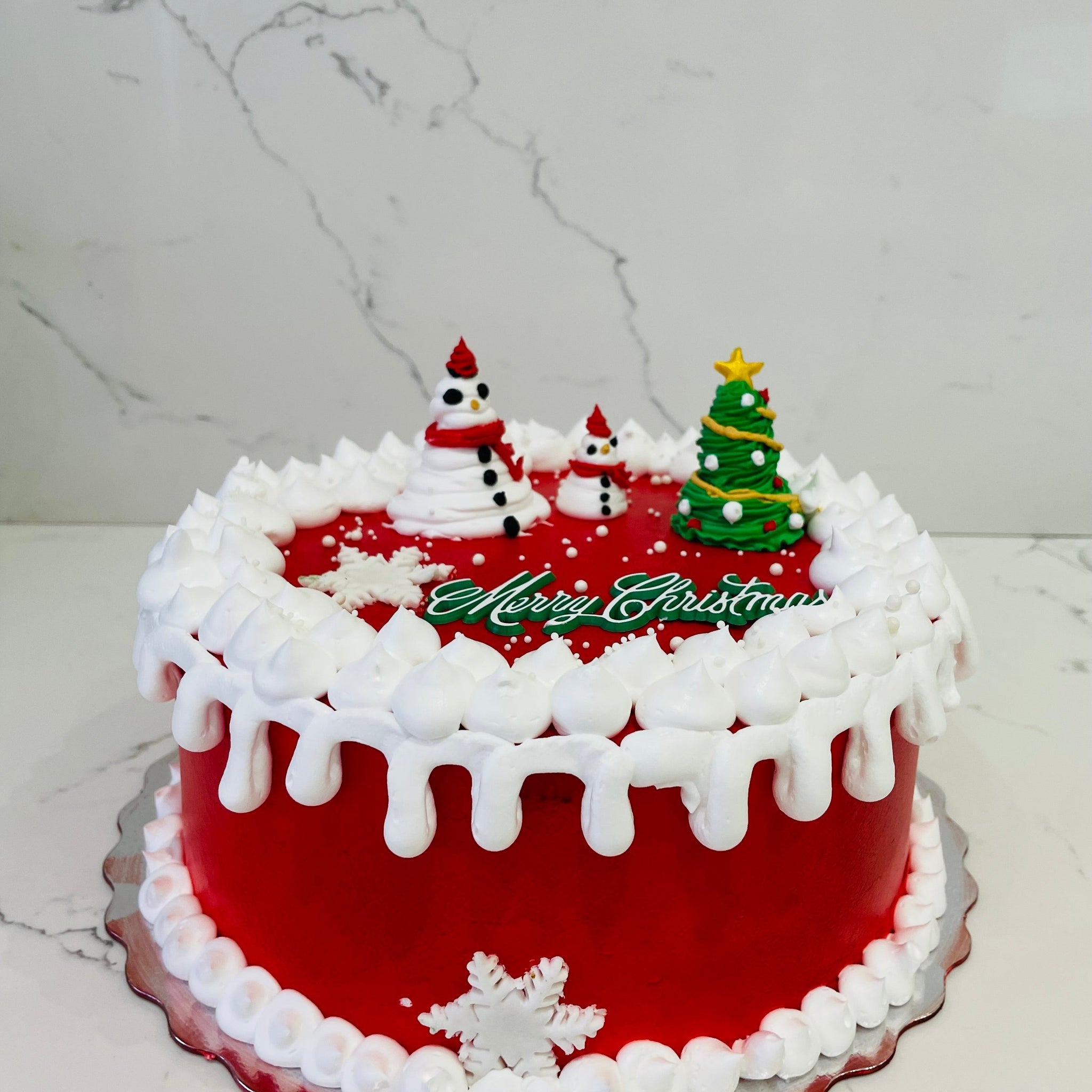 Cream Snowman CHRISTMAS  CAKE