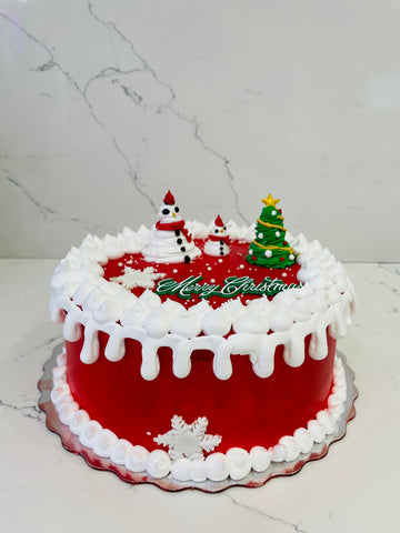 Cream Snowman CHRISTMAS  CAKE