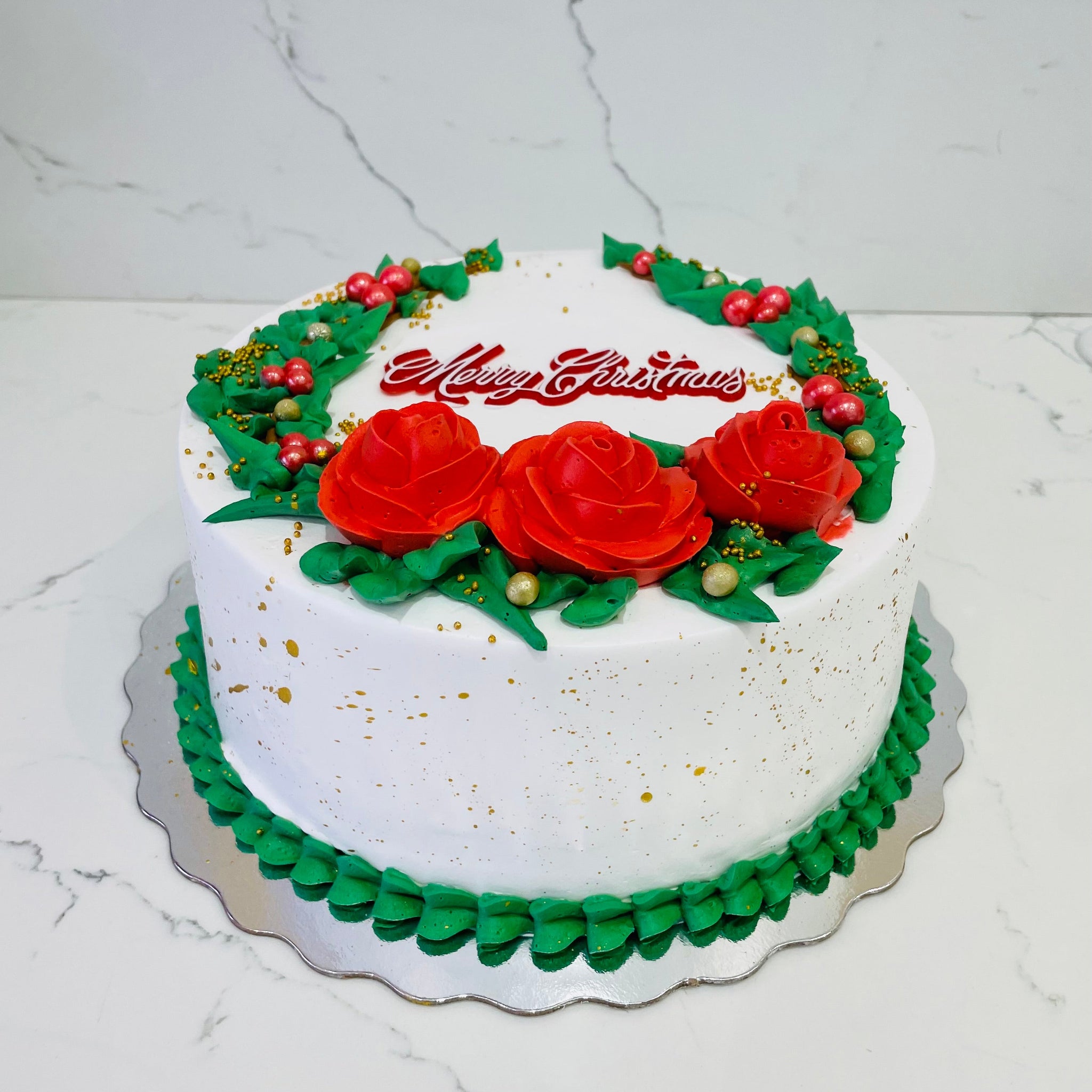 CHRISTMAS FLOWER CAKE