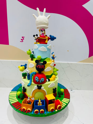 VEER'S MICKEYMOUSE FONDANT TIERED CAKE