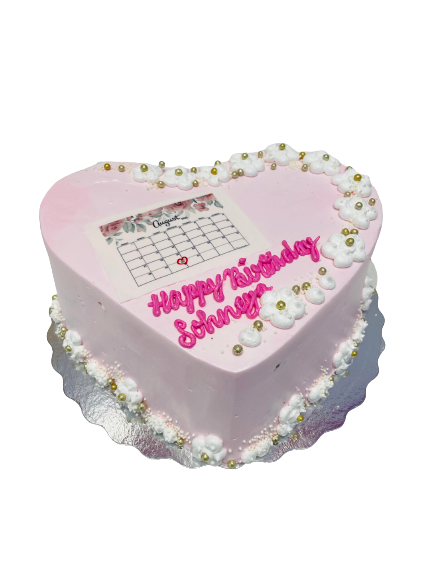 PINK HEART CALENDER CAKE