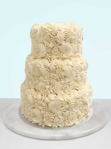 Ivory Flourish Wedding Cake