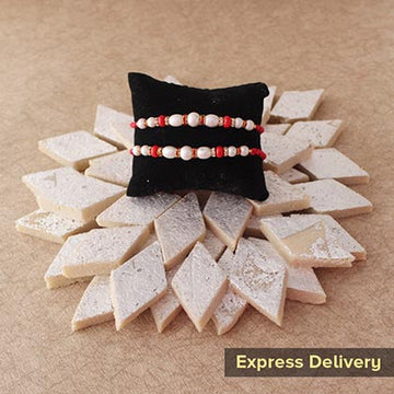 Kaju Katli With Rakhi Wishes