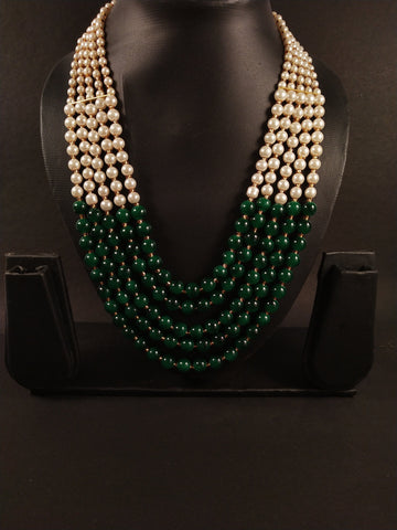 Multilayer Pearl Set In Green