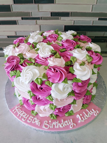 Multicolored  Rosette Cake