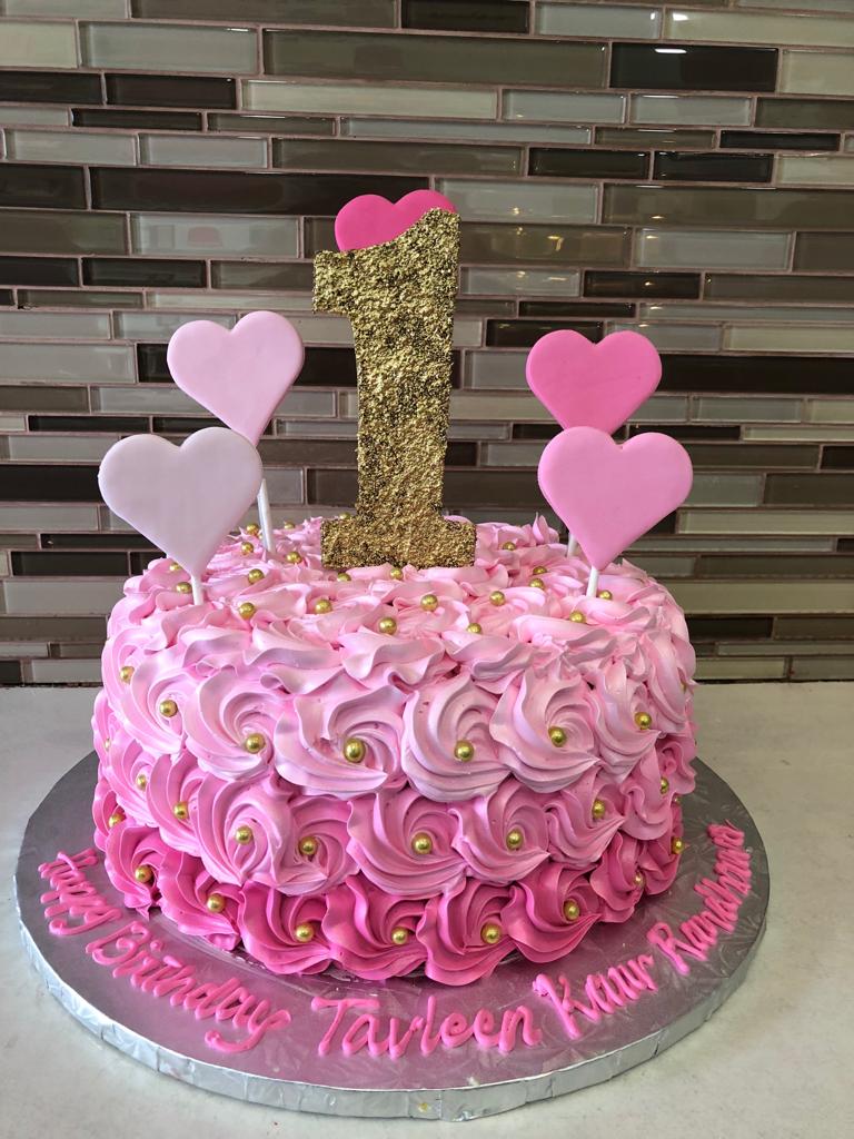 Tavleen Pink Rosette Cake