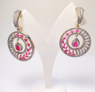 Pink Jhumka Style Earrings