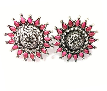 Pink And Silver Earrings