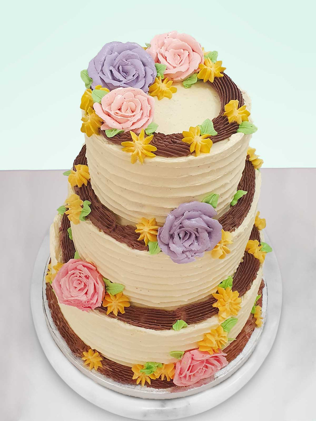 Rustic Floral Wedding Cake