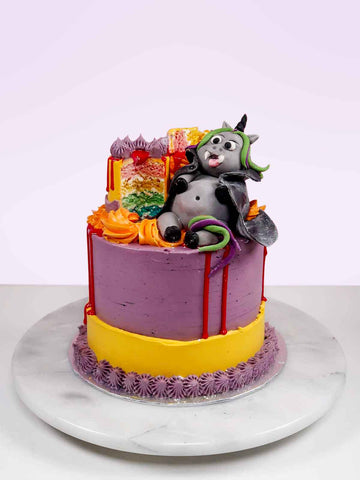 Halloween Vampire Unicorn Meta Rainbow Cake