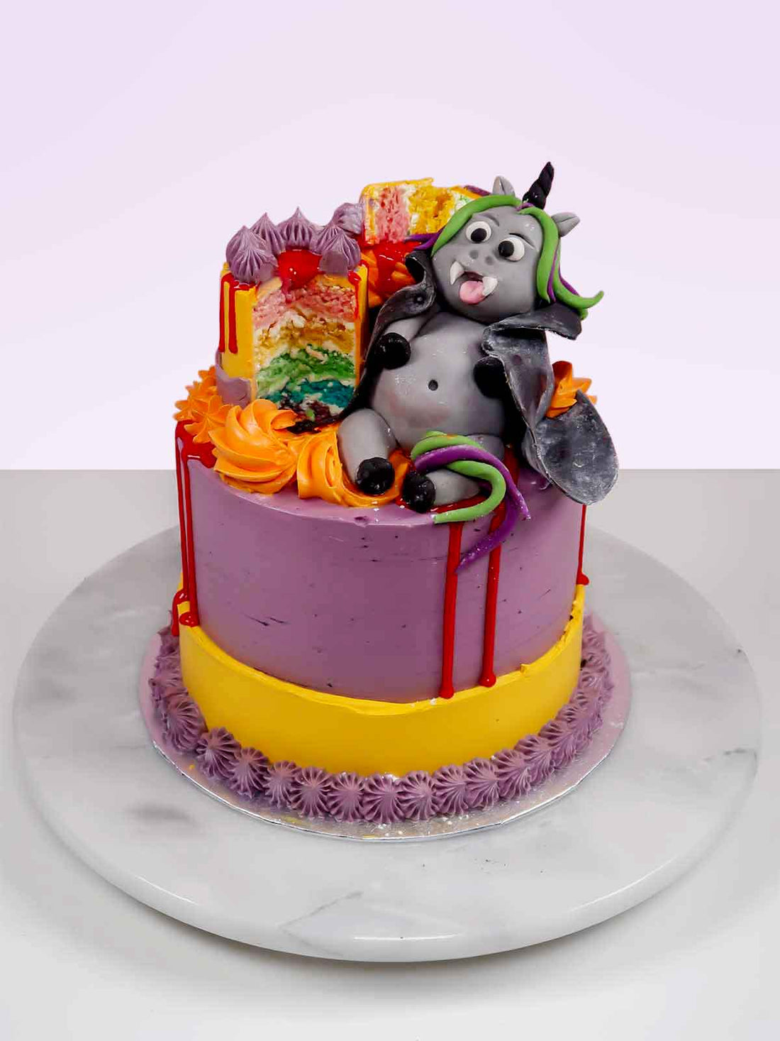 Halloween Vampire Unicorn Meta Rainbow Cake