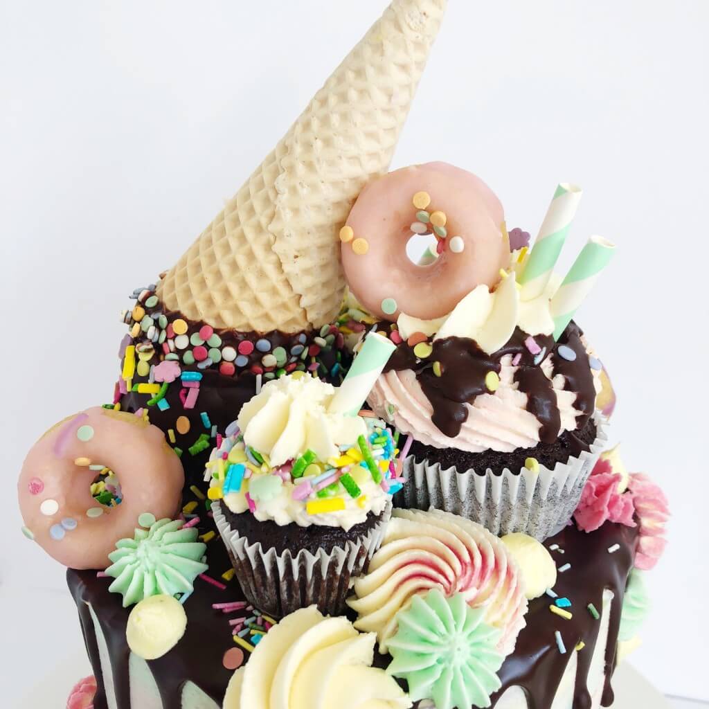 Vegan Ice Cream Drip Cake