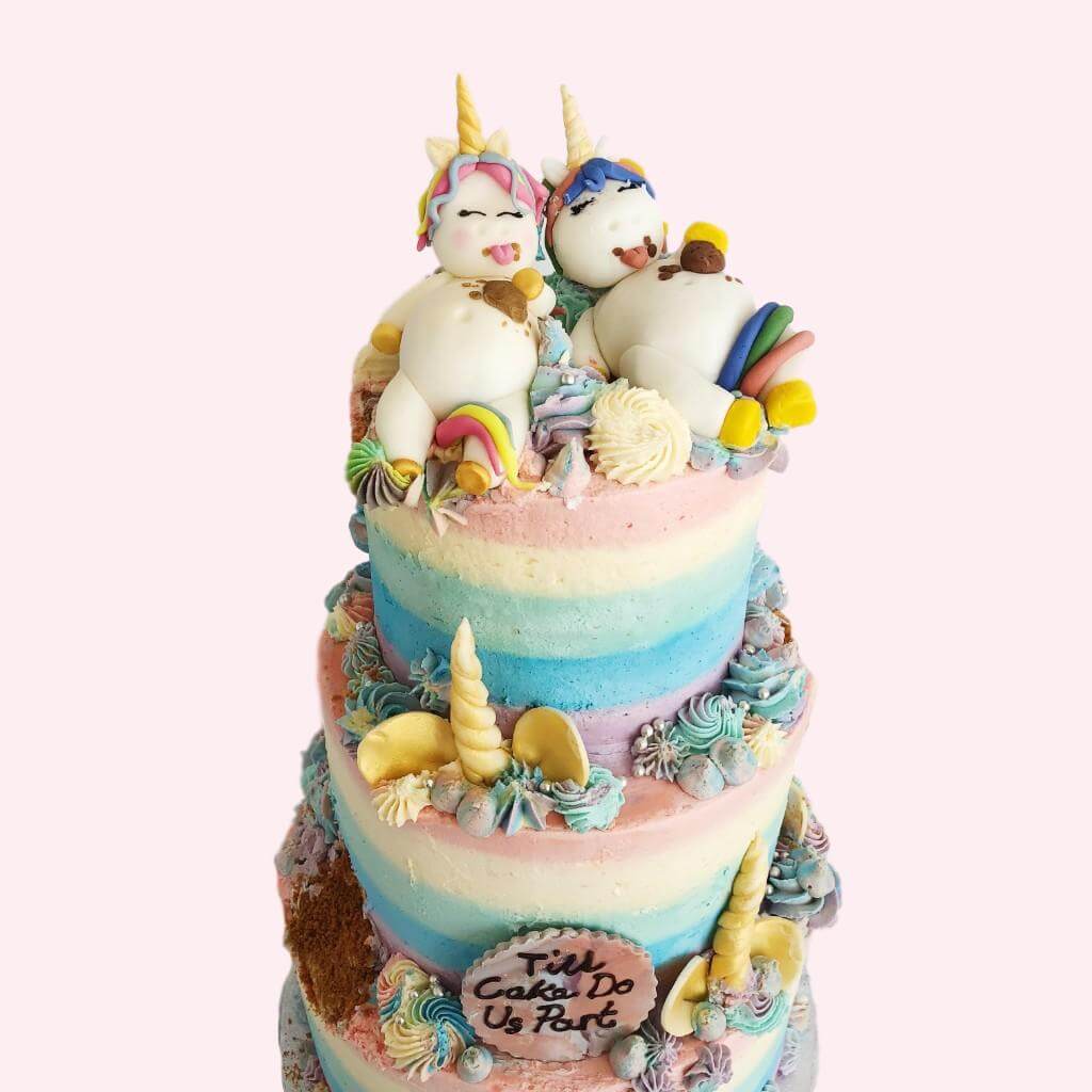 Vegan Fat Unicorns Wedding Cake