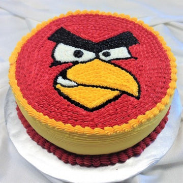 Winking Face With Tongue Angry Bird Theme Cake