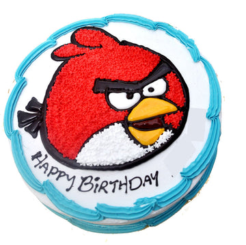 Angry Bird In Good Mood Theme Cake