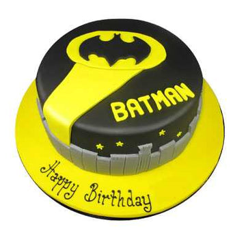 Yellow Black Batman Fondant Cake