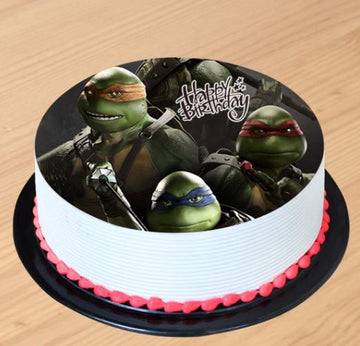 Turtle Ninja Cartoon Photo Cake