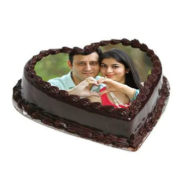 Tasty Chocolaty Couple Photo Cake