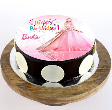 Pinky Barbie Queen Photo Cake