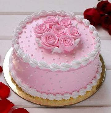 Pinky Rose Strawberry Cake For My Angel