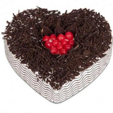 Designer Heart Shape Blackforest Cake