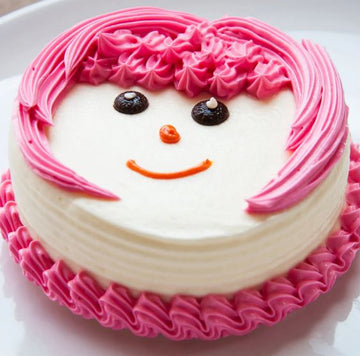 Cute Smiley Strawberry Cake