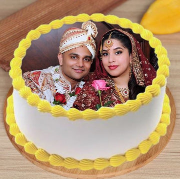 Dulha And Dulhan Photo Cake