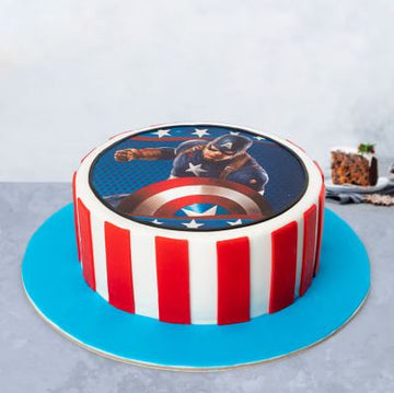 Kids Special Captain America Photo Cake