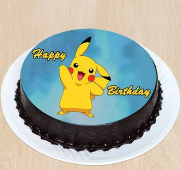 Gleeful Pikachu Photo Cake