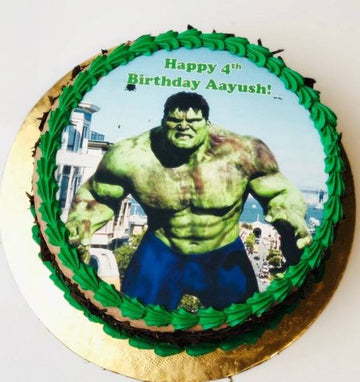 Angry Hulk Photo Cake