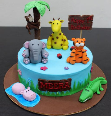 Beauties Of Jungle Theme Cake