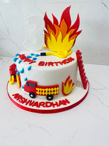 EXTINGUISH THE FIRE FONDANT CAKE