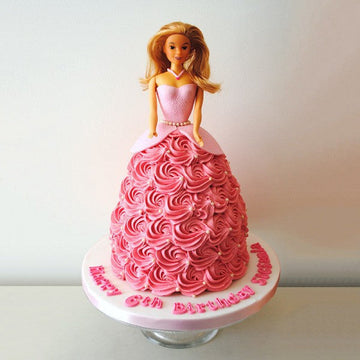 Barbie Doll In Strawberry Flavour Theme Cake