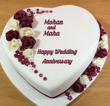 Heart Shaped Couple Theme Cake