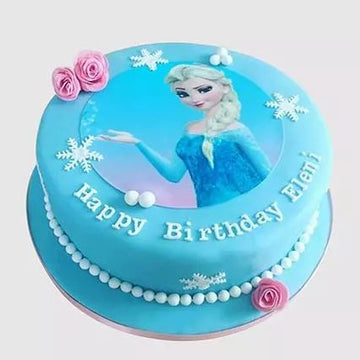 Star And Flower Frozen Elsa Theme Cake