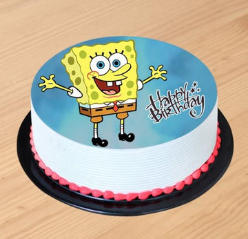 Playful Sponge Bob Photo Cake