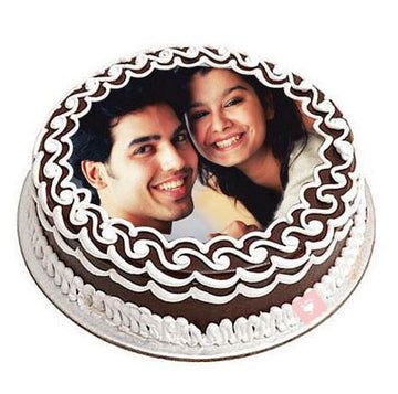 Designer Couple Photo Cake