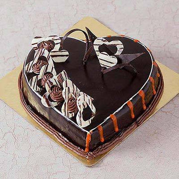 Heart Shape Chocolate Truffle Cake