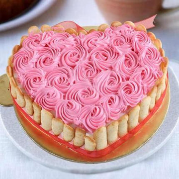 Heart Shape Rose Cake