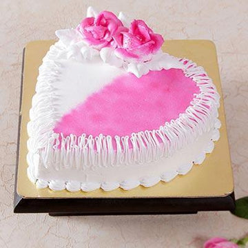 Heart Shape Strawberry Vanilla Cake