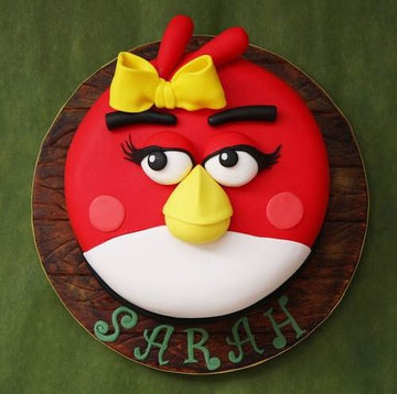 Round Angry Bird Theme Cake