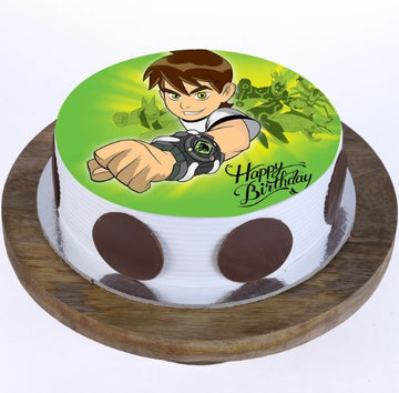 Choco Vanilla Ben10 Photo Cake