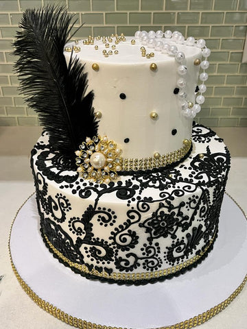 Black Feather and White Wedding Cake