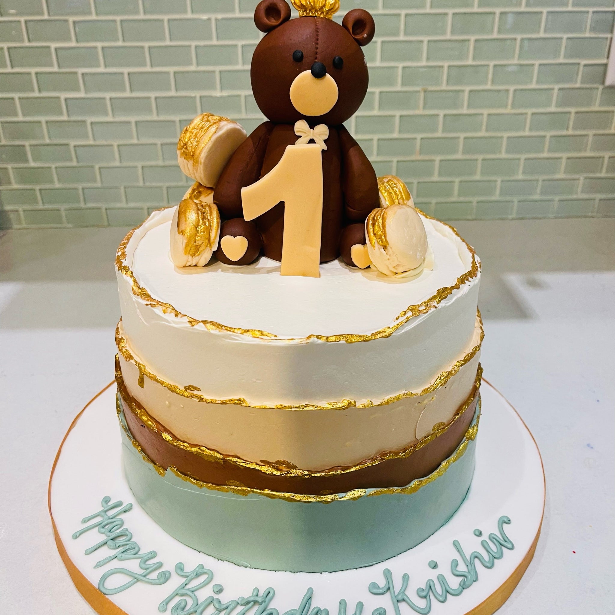 KRISHVIR TEDDY BIRTHDAY CAKE