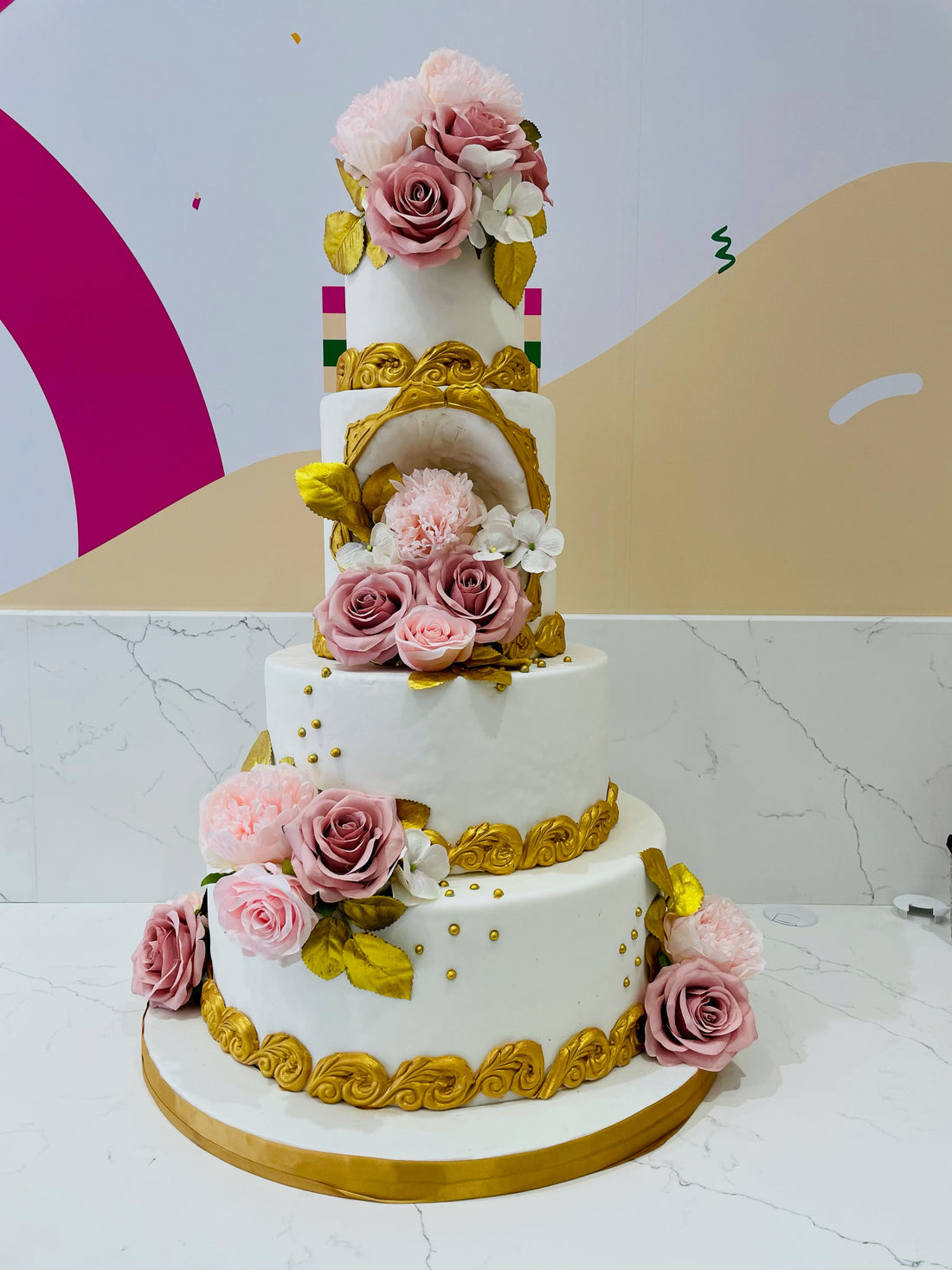 ROSE FANTASY TIERED WEDDING CAKE