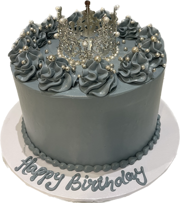 SILVER CROWN BIRTHDAY CAKE