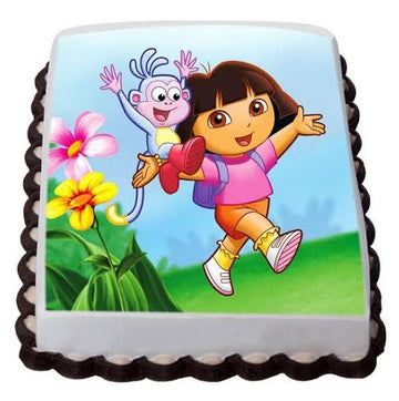 Delectable Dora The Explorer Photo Cake